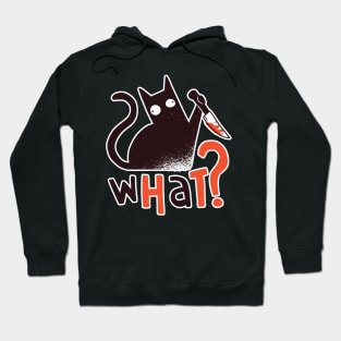 Cat With Knife Funny Cat What Hoodie